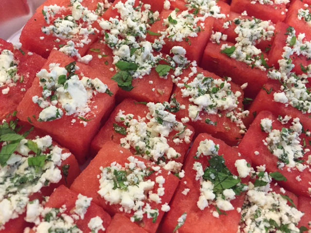 Watermelon Bites with Feta and Mint